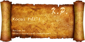 Kocsi Pál névjegykártya