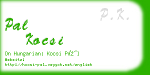 pal kocsi business card